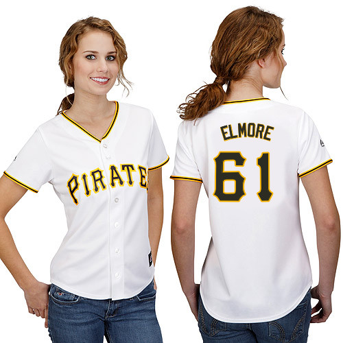 Jake Elmore #61 mlb Jersey-Pittsburgh Pirates Women's Authentic Home White Cool Base Baseball Jersey